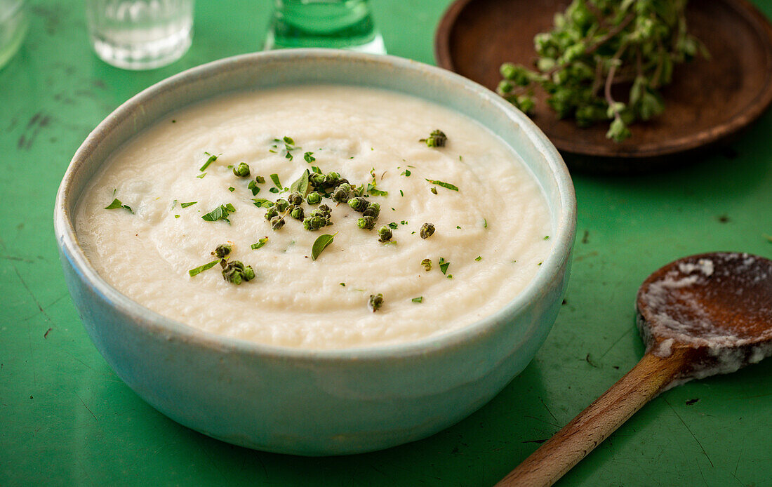 Ayurvedic parsnip cream soup with anise seeds
