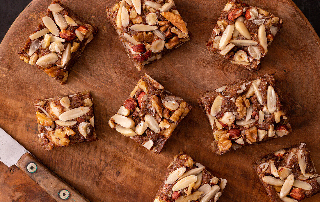 Ayurvedic date and nut bars with cardamom and vanilla