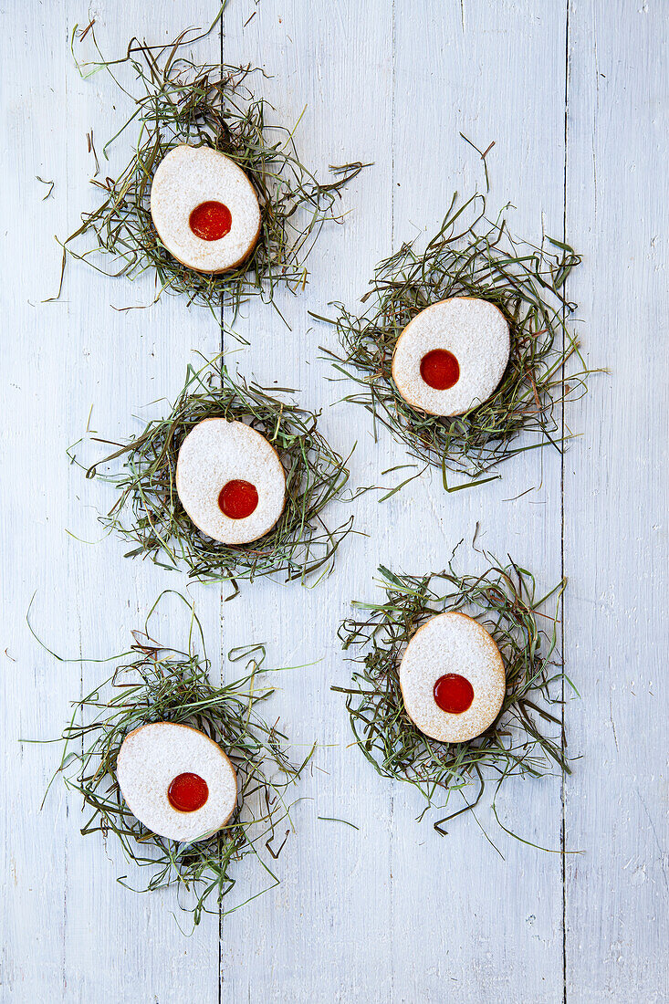 Easter lacy buns in the shape of eggs