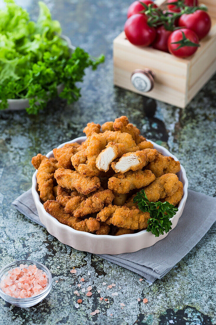 Breaded chicken strips