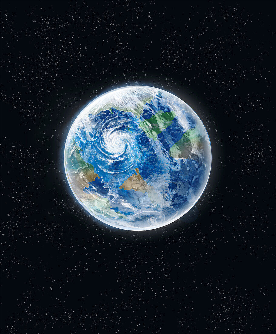 Earth in space, illustration