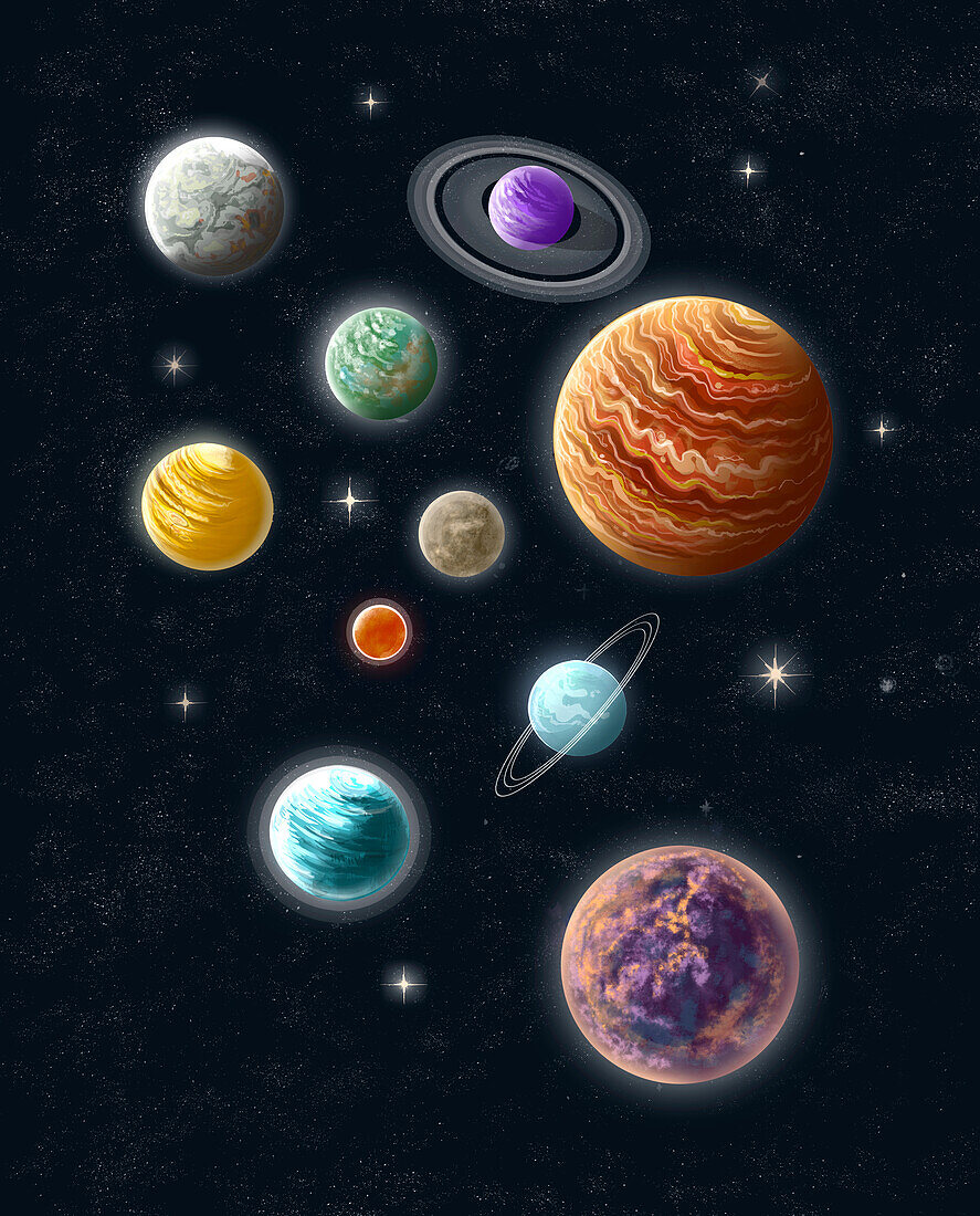 Exoplanets, conceptual illustration