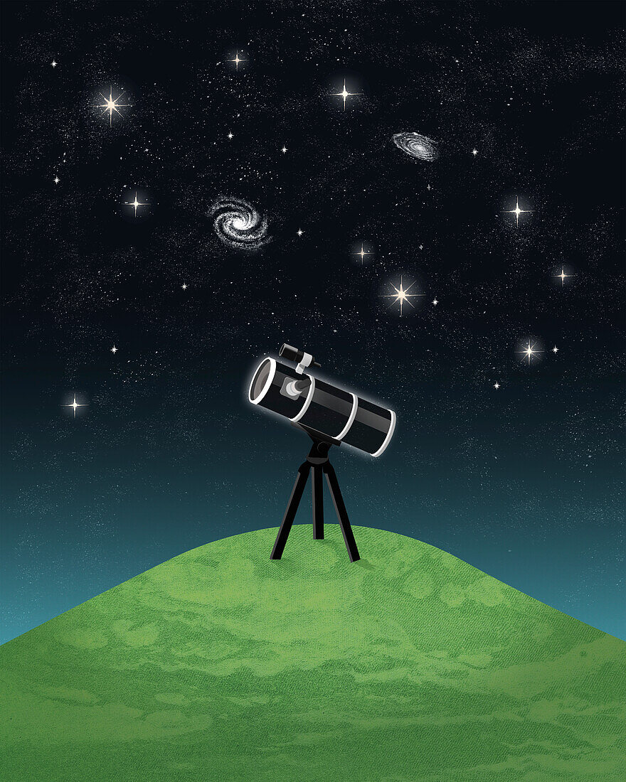 Telescope stars, conceptual illustration