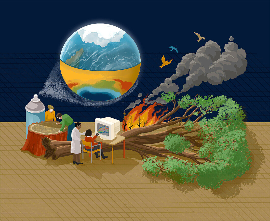 Climate science, conceptual illustration
