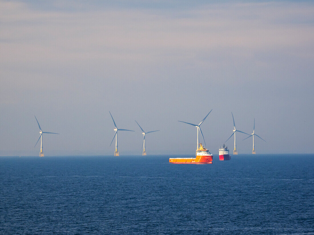 Offshore wind turbines, Aberdeen, Scotland, UK