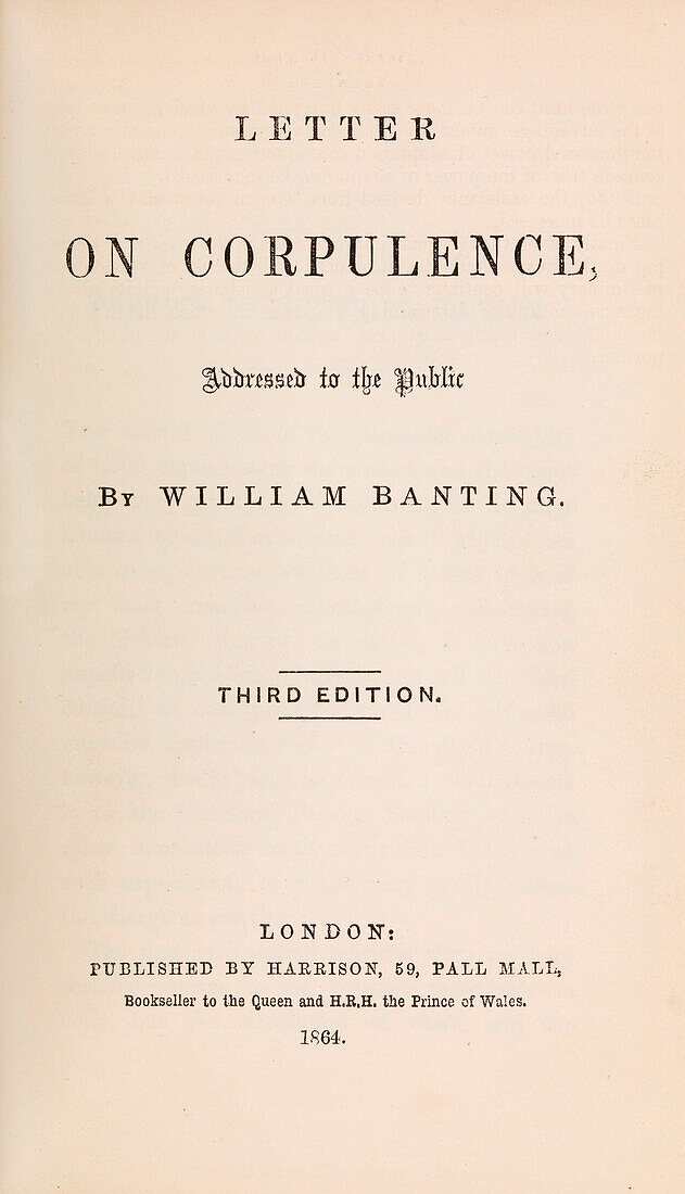Banting's Letter on Corpulence, 1864