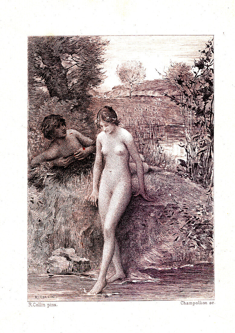 Daphnis and Chloe, 19th century illustration