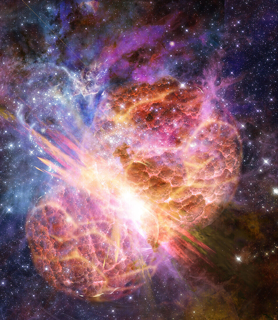 Eta Carinae and Homunculus nebula, illustration