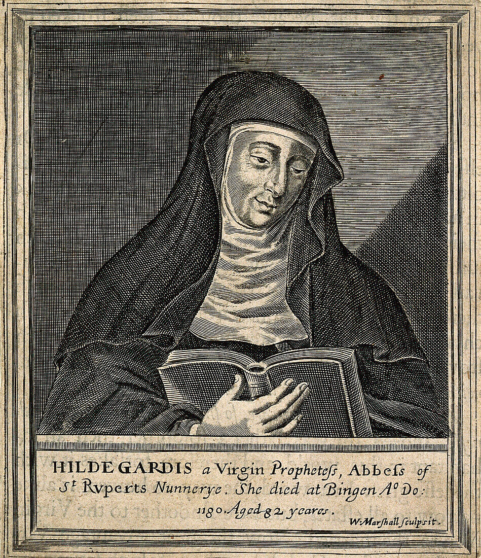 Hildegard of Bingen, German abbess, illustration