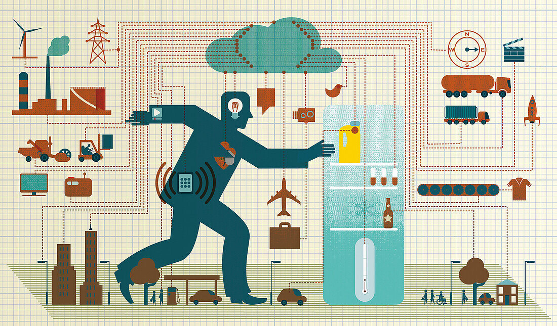 Internet of things, conceptual illustration
