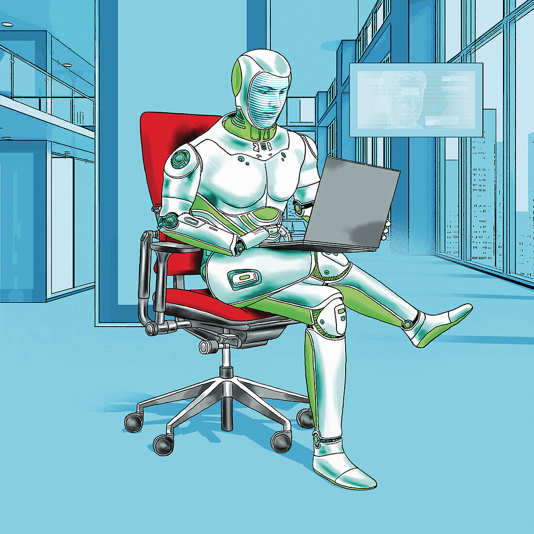 Robot businessman, conceptual illustration