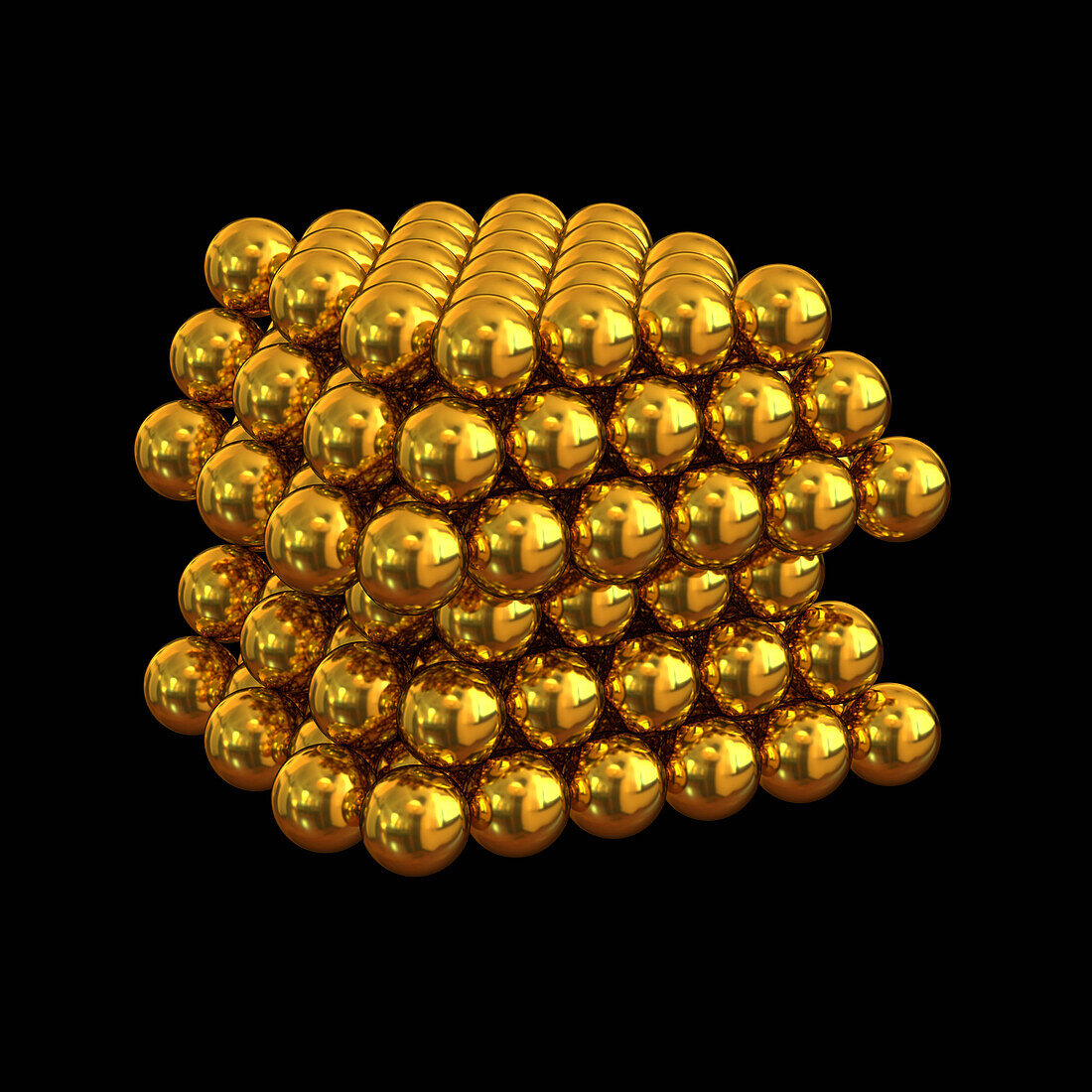 Gold crystal structure, illustration