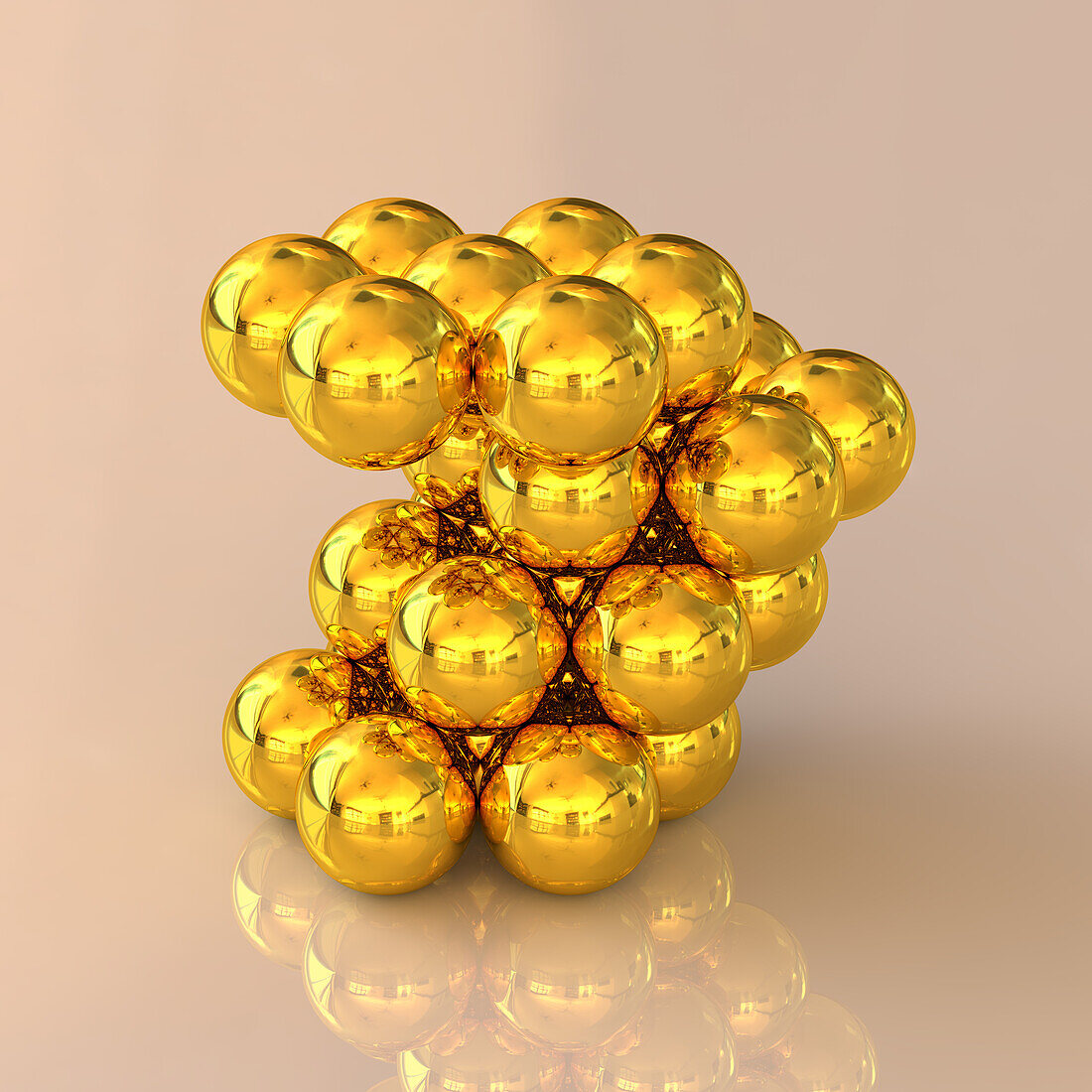 Gold crystal structure, illustration
