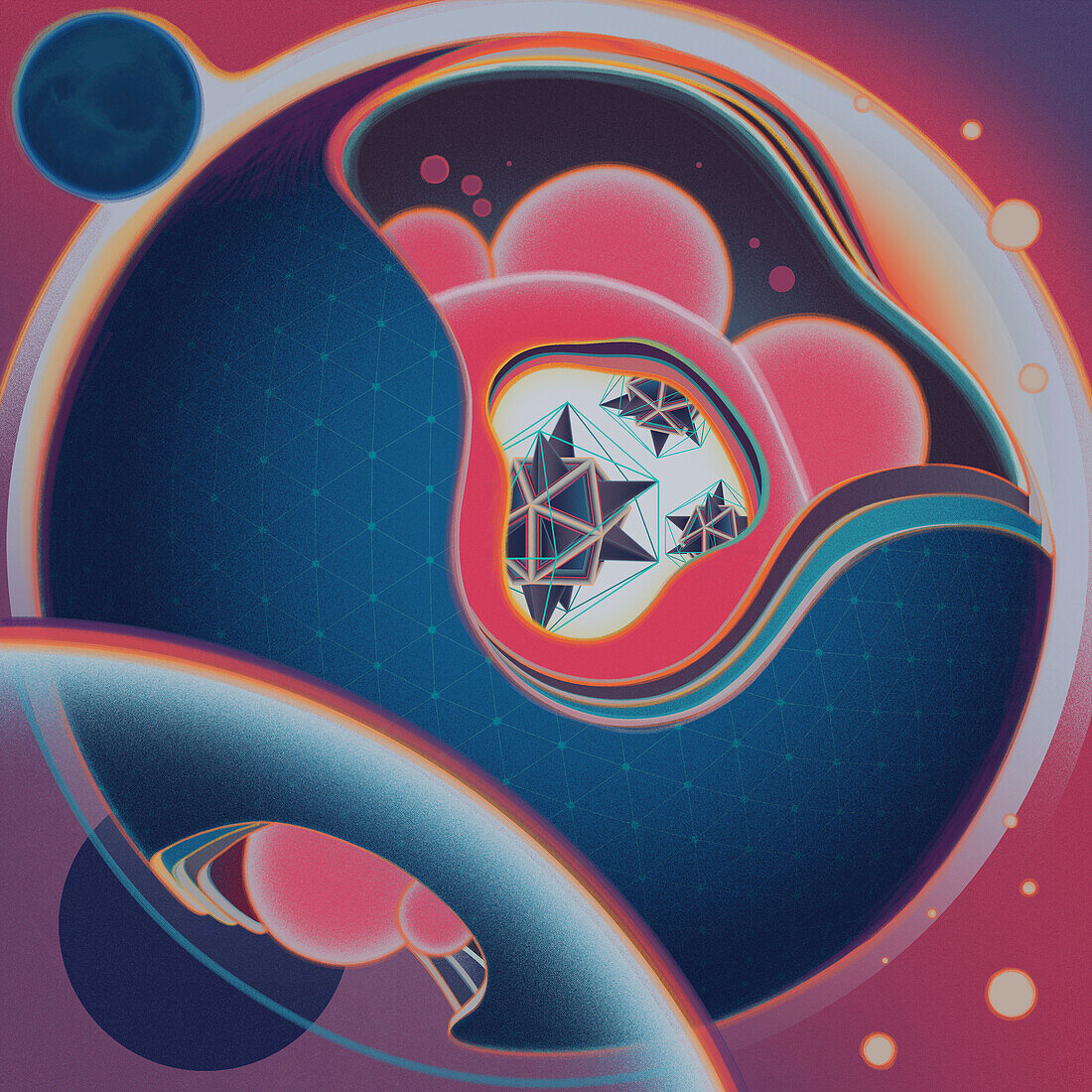 Subatomic particles, abstract illustration