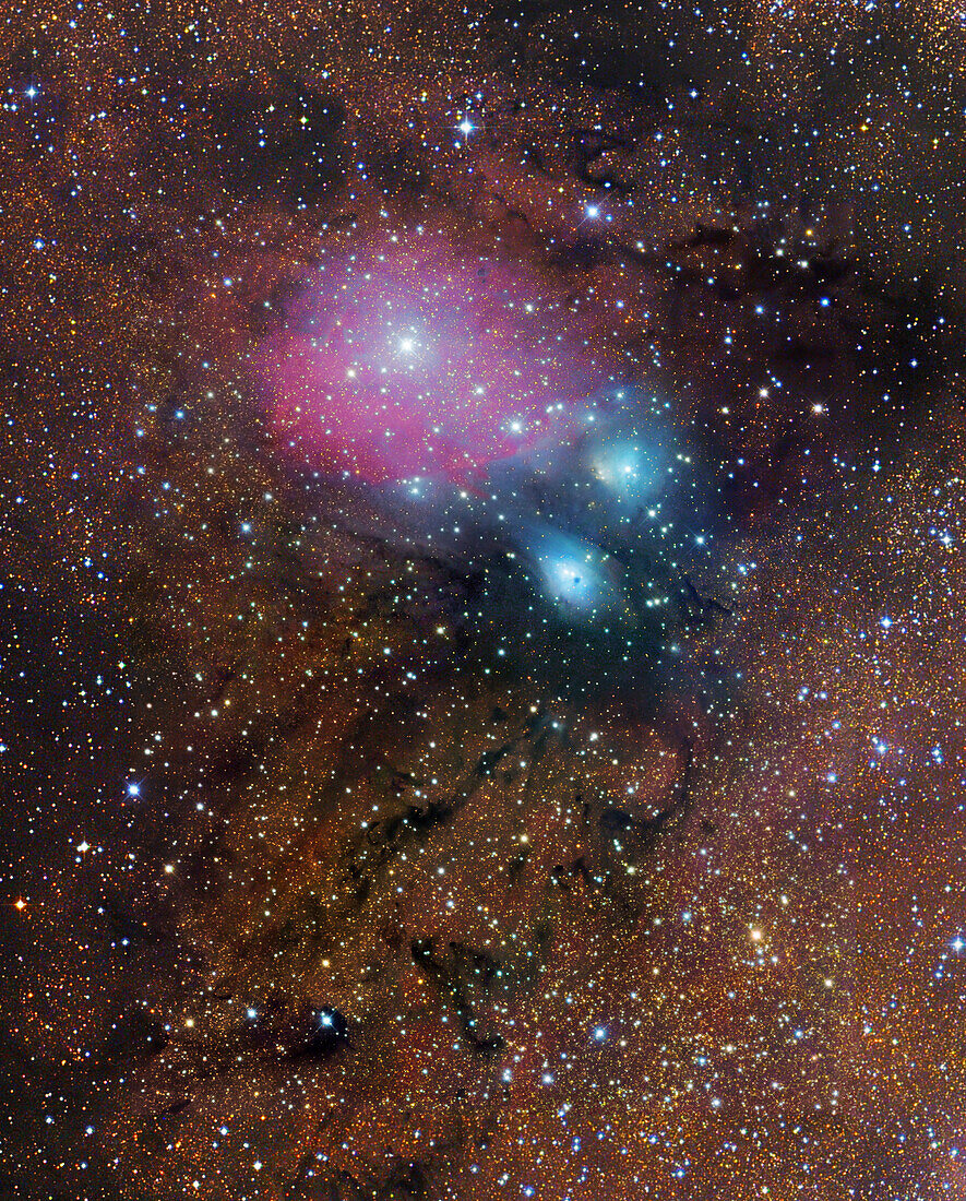 Reflection nebulae NGC 6589 and NGC 6590, composite image