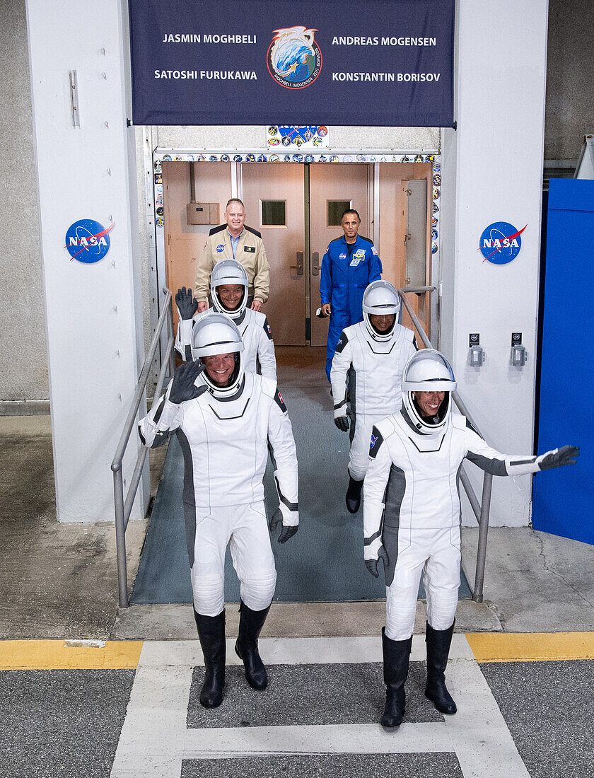 NASA SpaceX Crew-7 walkout