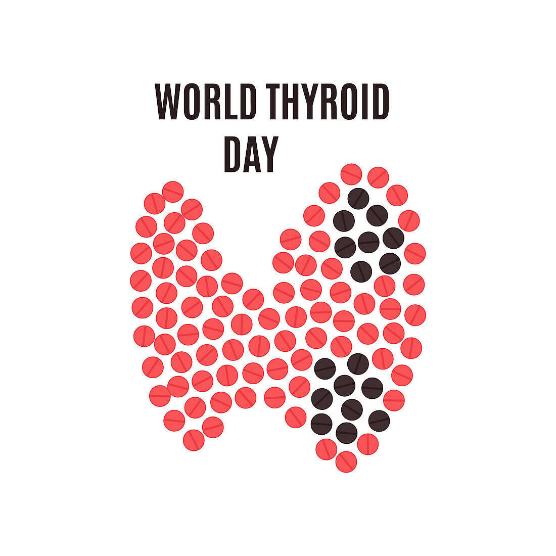 Thyroid disease awareness, conceptual illustration