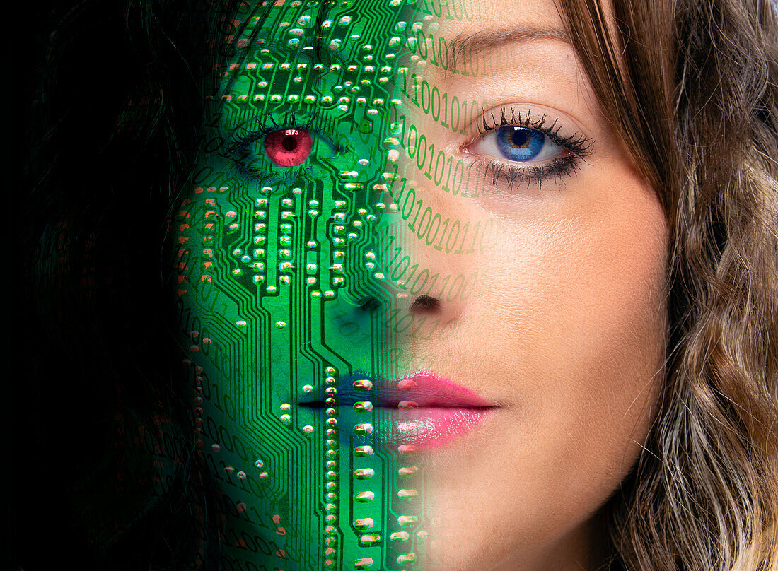 Artificial intelligence, conceptual composite image