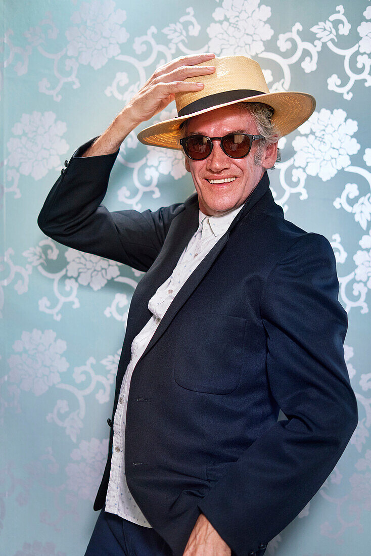Senior man in hat and sunglasses