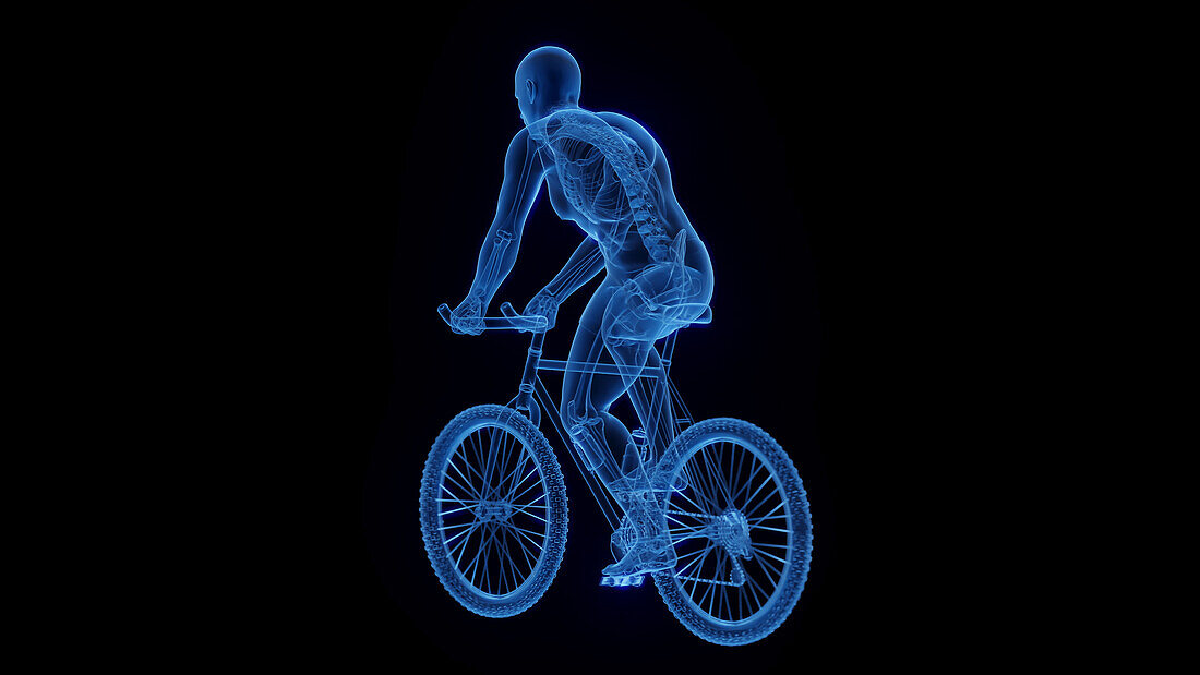 Man cycling, illustration