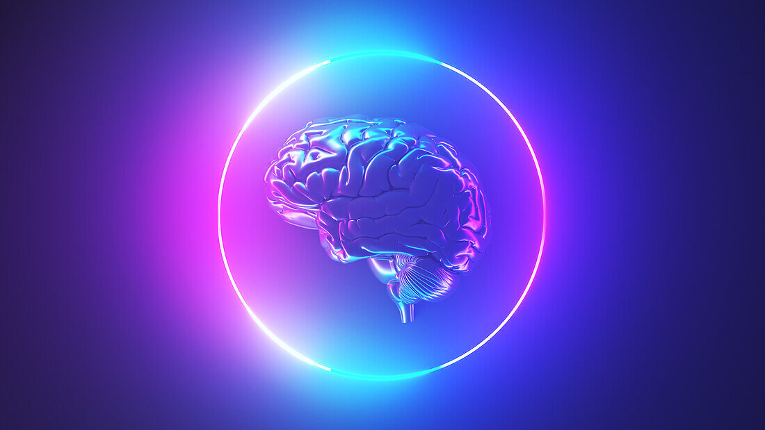 Metallic brain, illustration