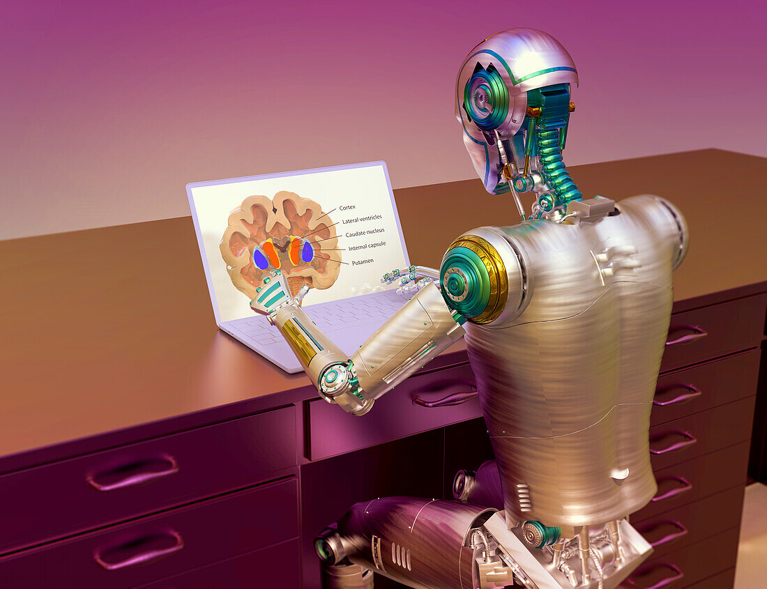 AI in neurology, conceptual illustration