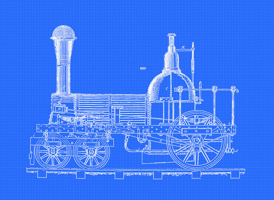 Locomotive engine, illustration