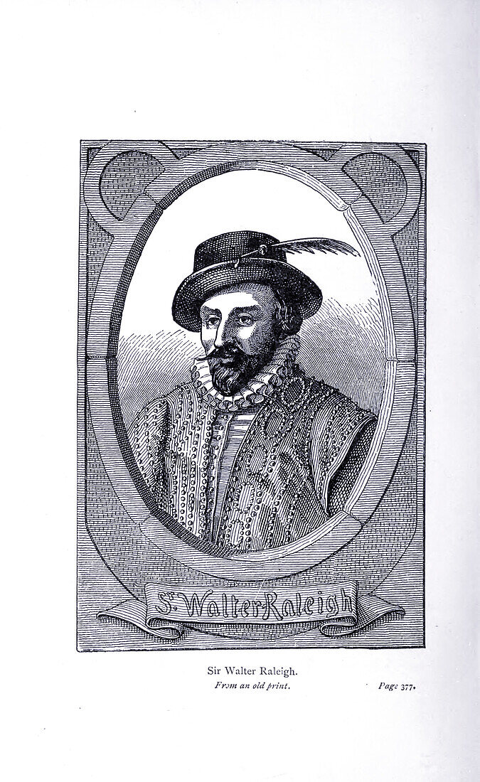 Sir Walter Raleigh, 19th century illustration