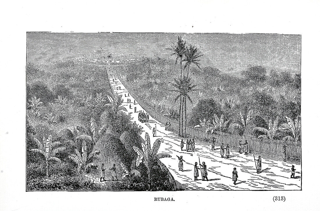 Rubaga, Lubaga, Kampala, Uganda, 19th century illustration