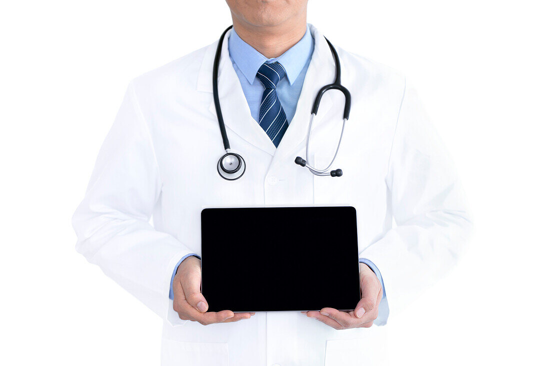 Doctor holding tablet computer