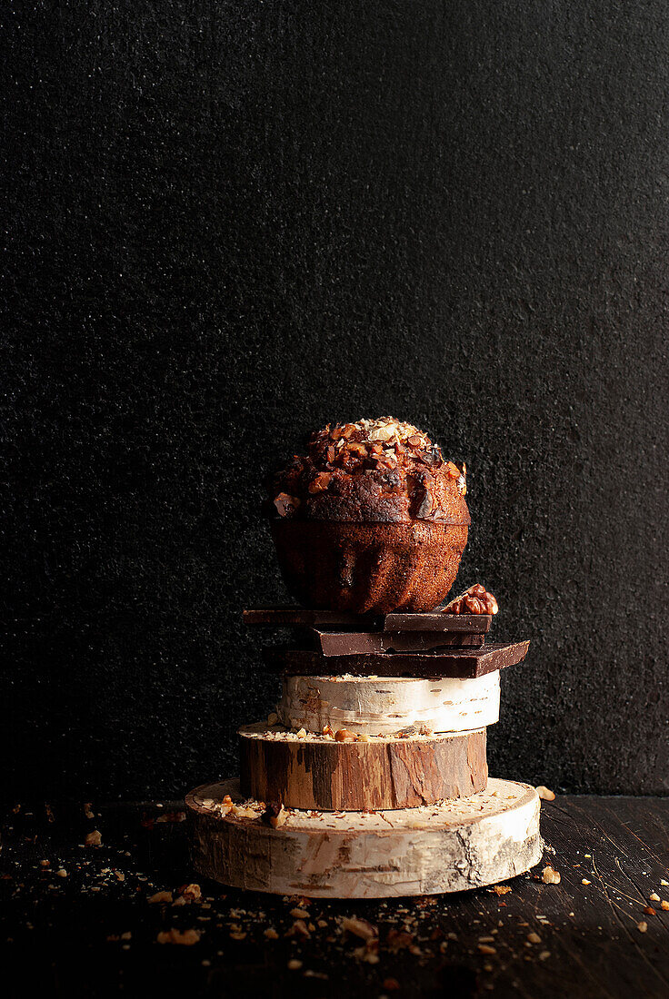 Chocolate and nut cupcake