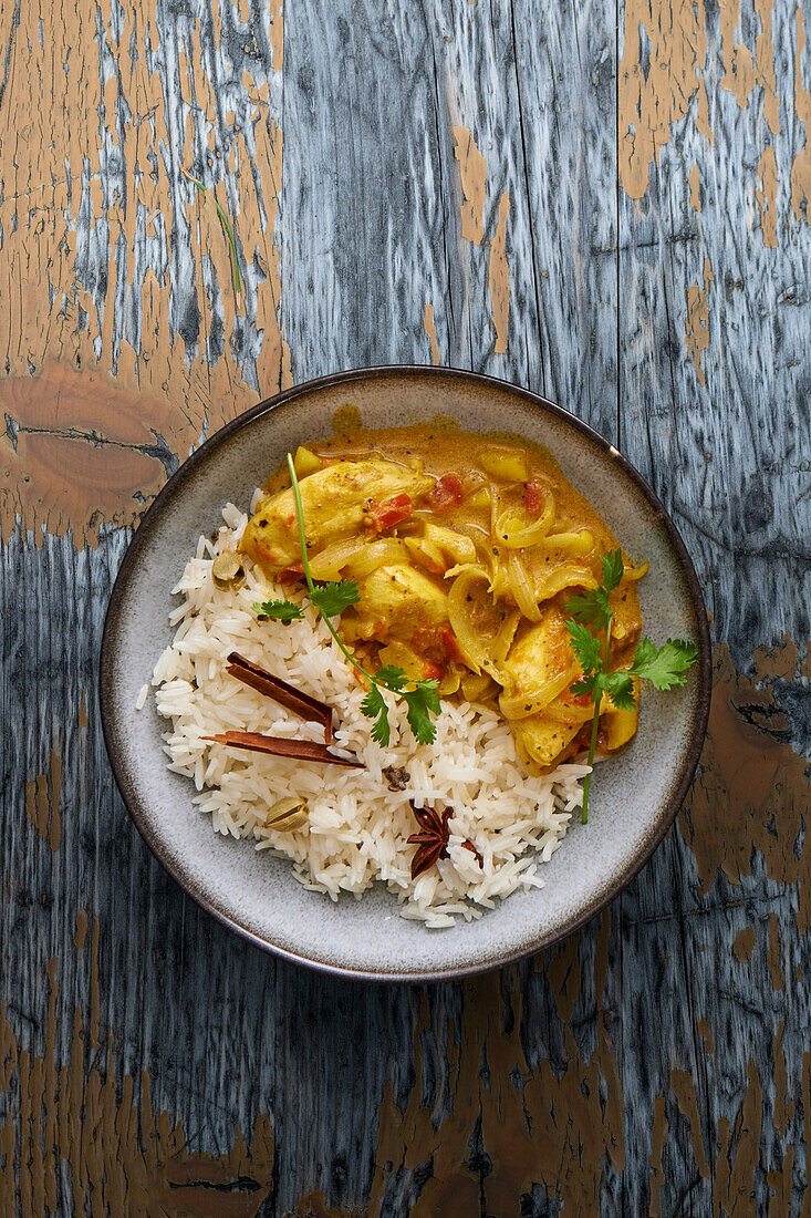 Hähnchencurry mit Reis