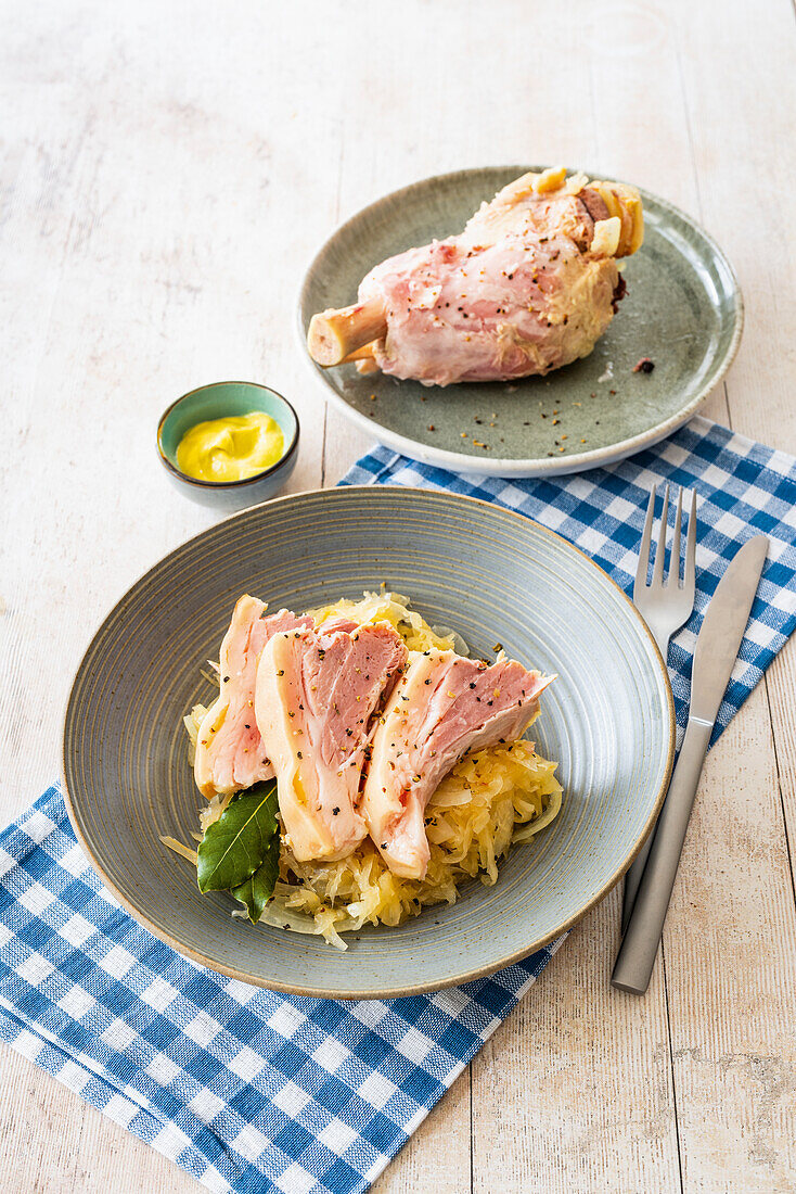 Eisbein (cured knuckle of pork) with sauerkraut