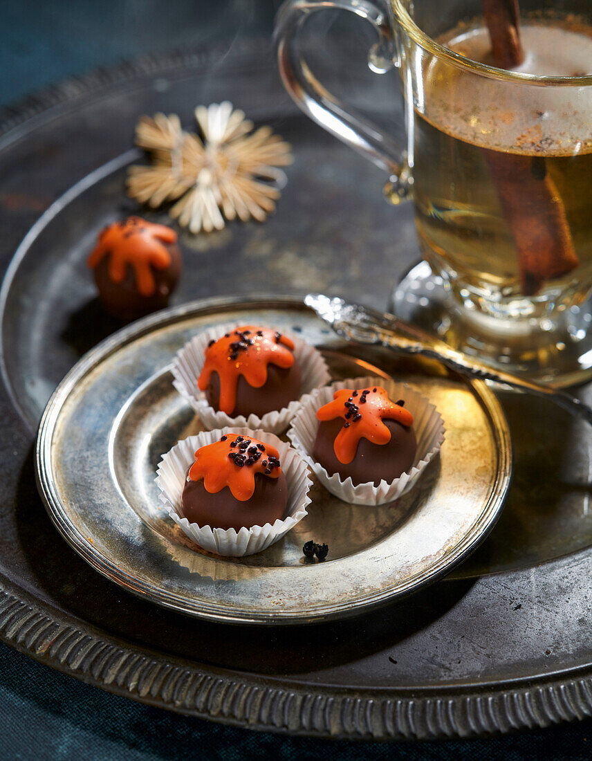 Orange truffles with punch filling