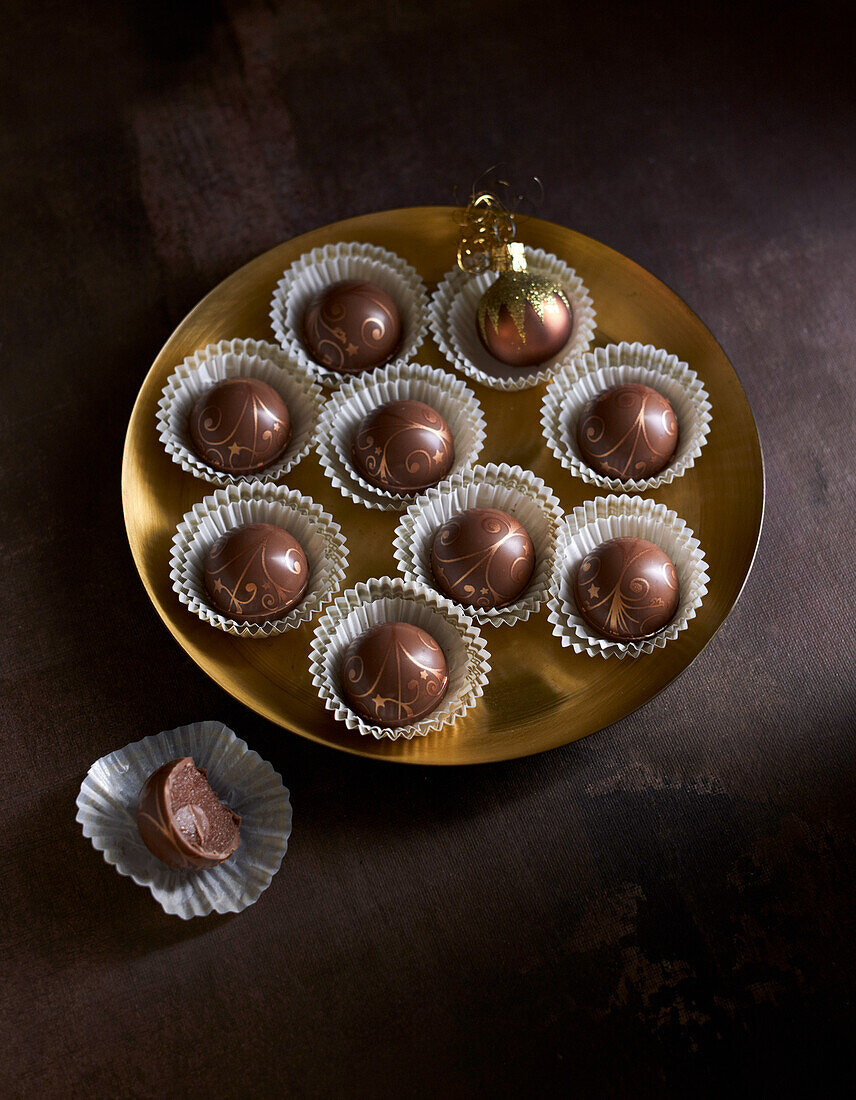 Chai chocolates with liqueur