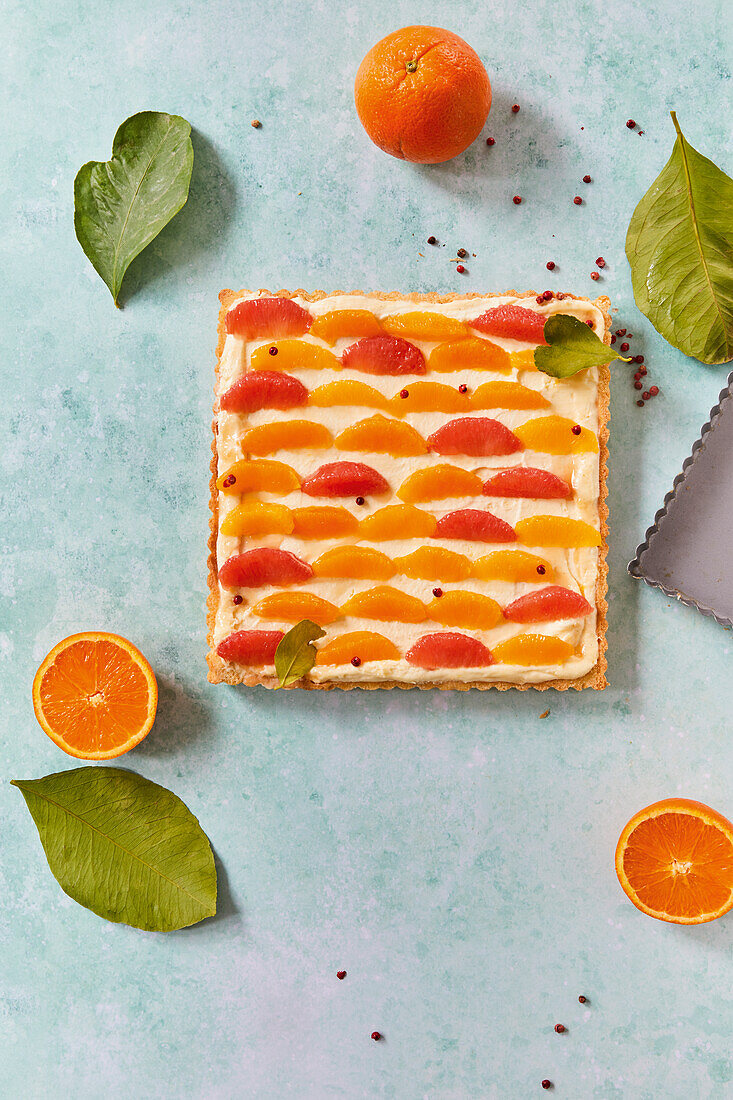 Blood orange tart