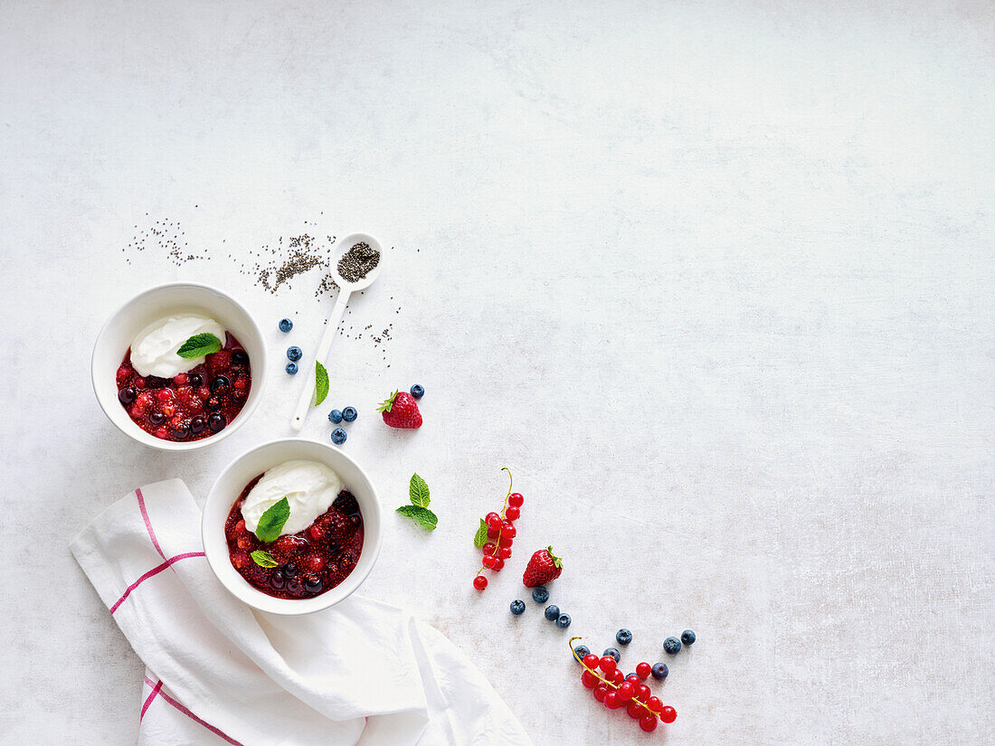 Beetroot jelly with skyr and chia seeds