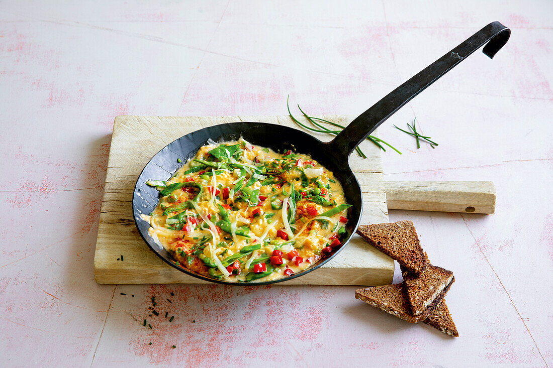 Vegetable omelette with cheese