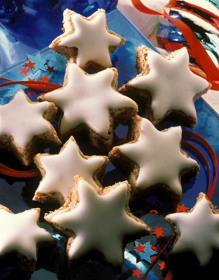 Frosted Star Shaped Cookies