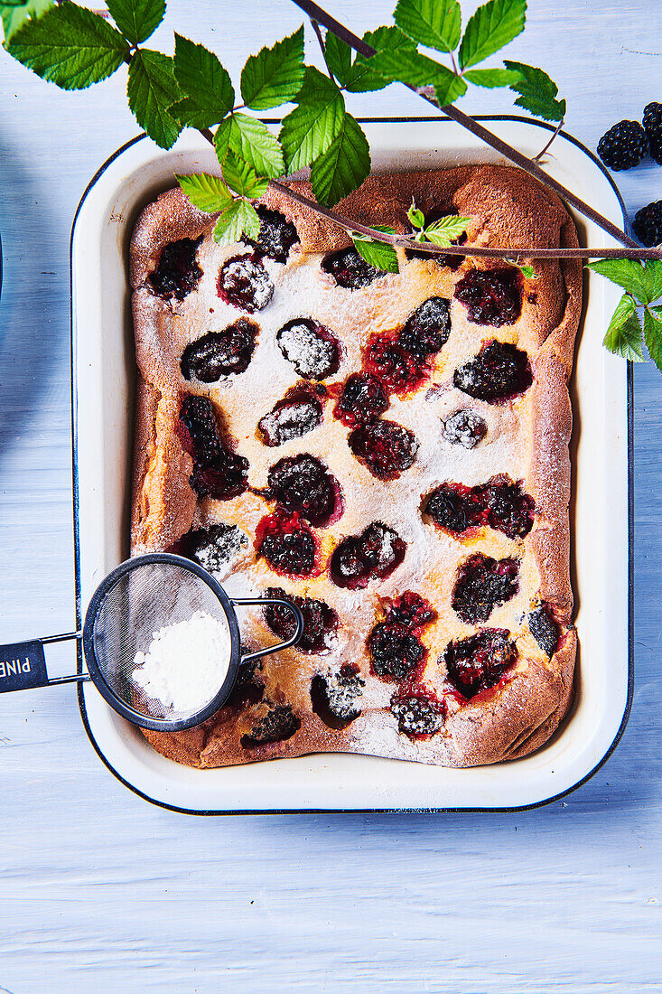 Blackberry batter pudding