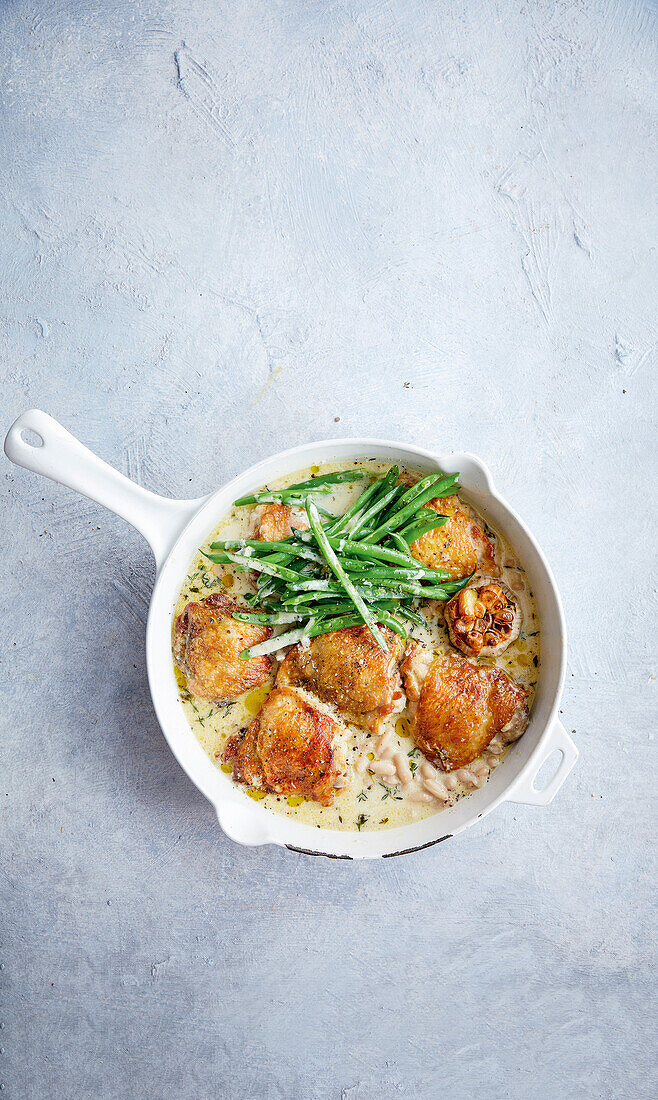 Creamy one-pan chicken with garlic butter