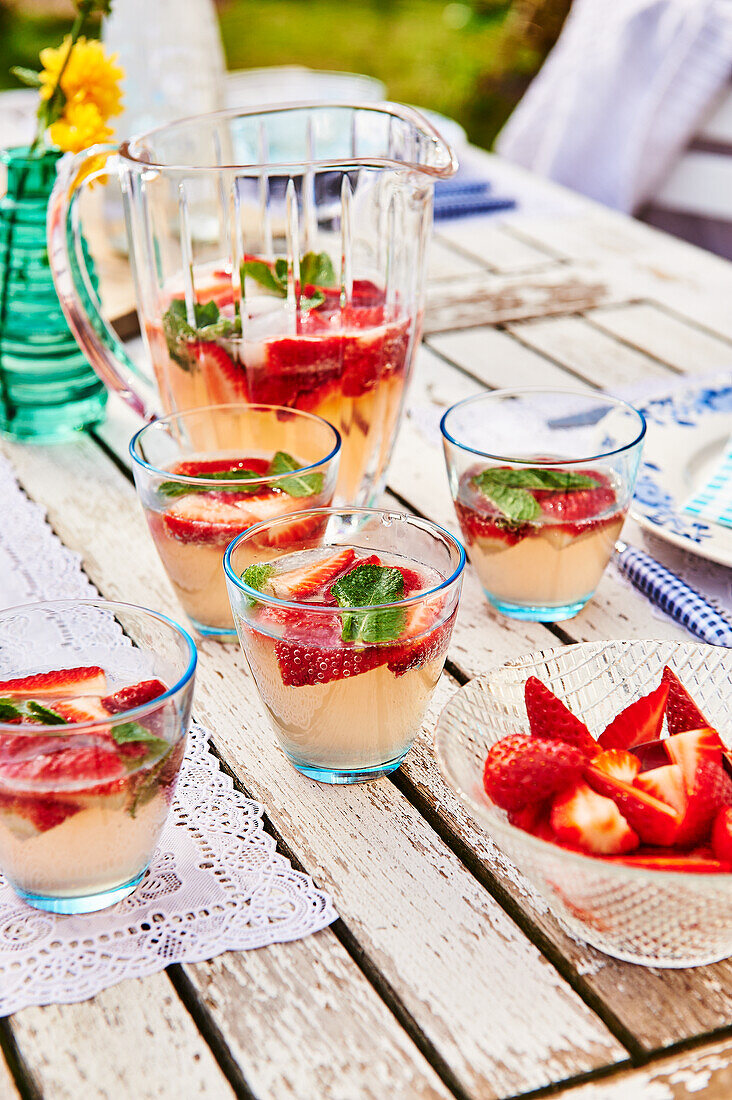 Homemade strawberry lemonade