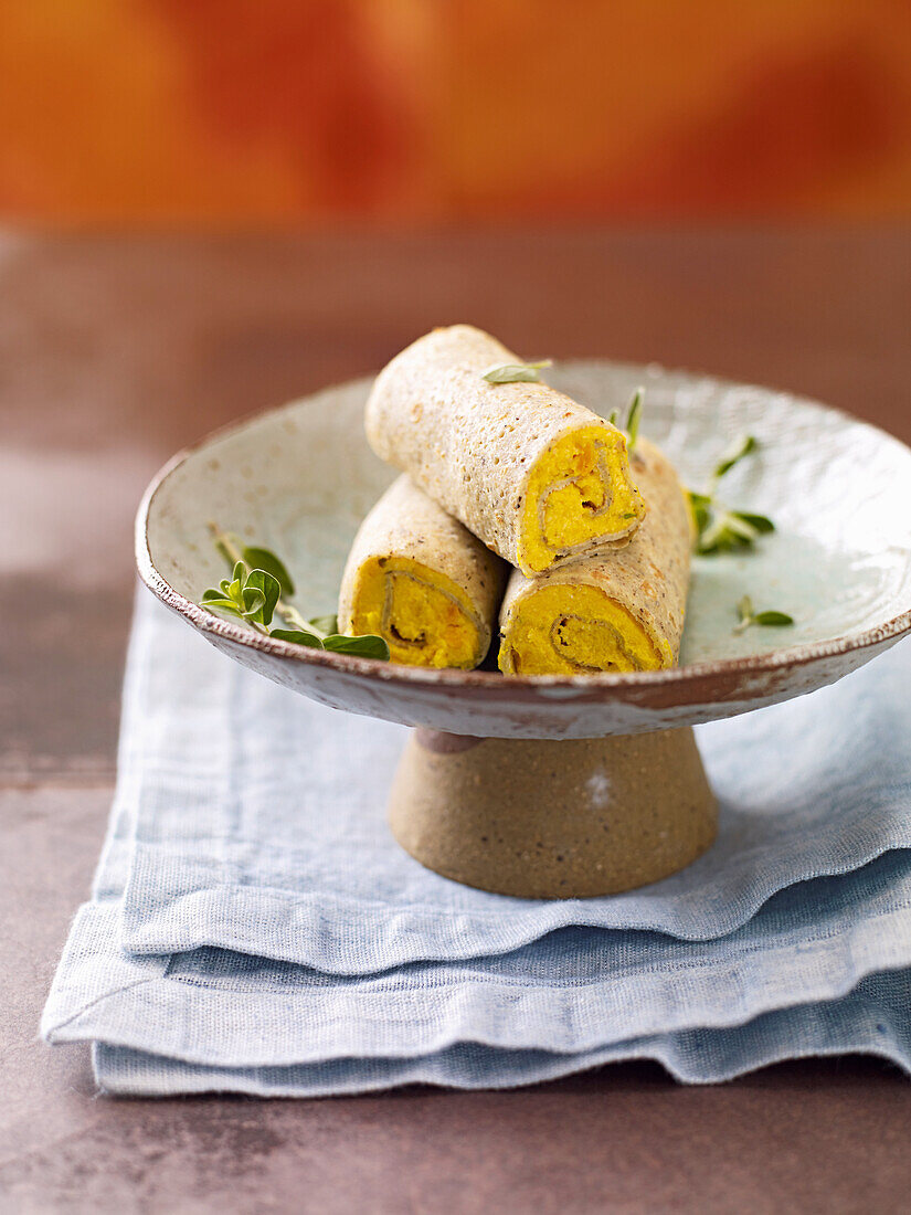 Buchweizen-Crêpes mit Kürbiscreme