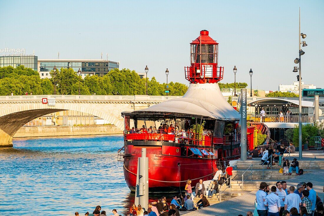 France,Paris,at 11 Quai François Mauriac,the Batofar is an old boat converts into a concert hall