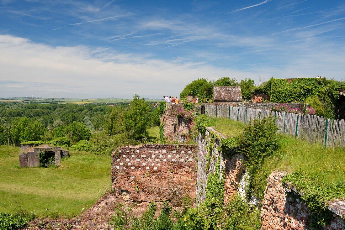 France,Pas de Calais,Montreuil sur Mer,citadel built under Charles the 10th and perfected by Vauban,walk of the ramparts,western part