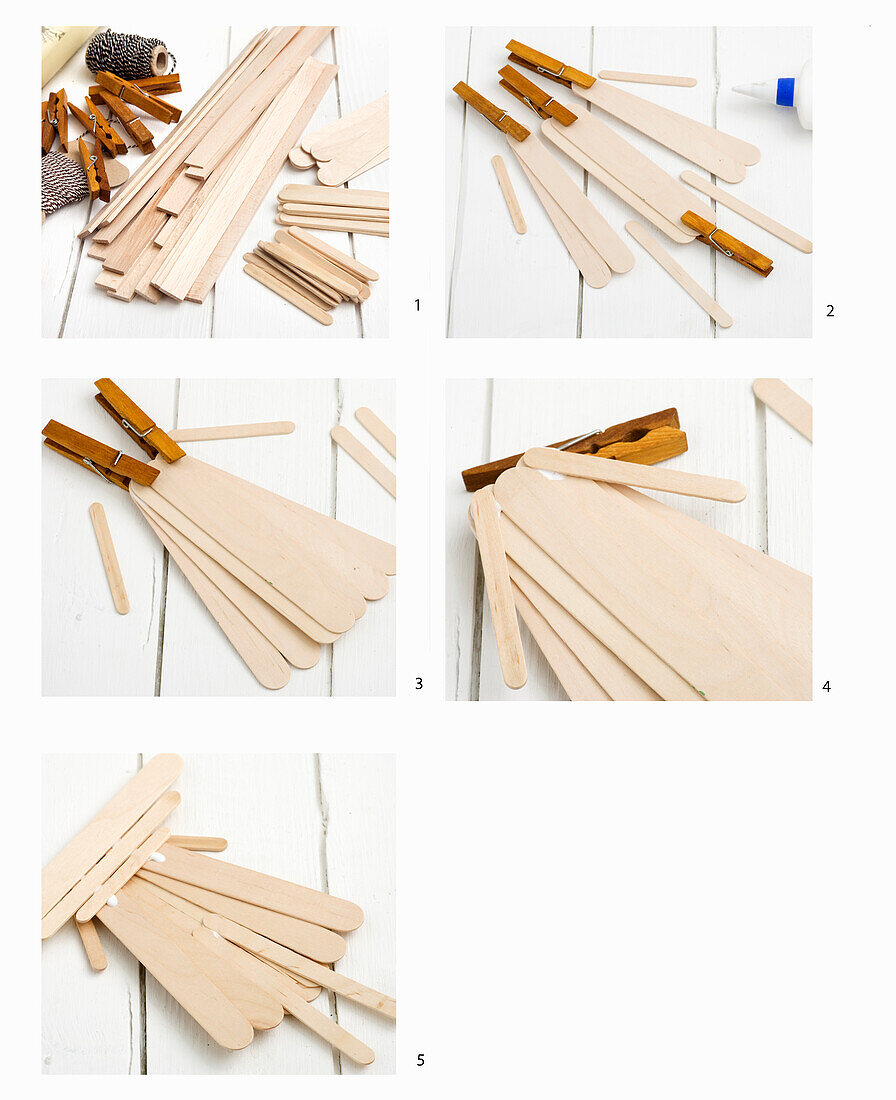 Step-by-step instructions for DIY project with wooden sticks