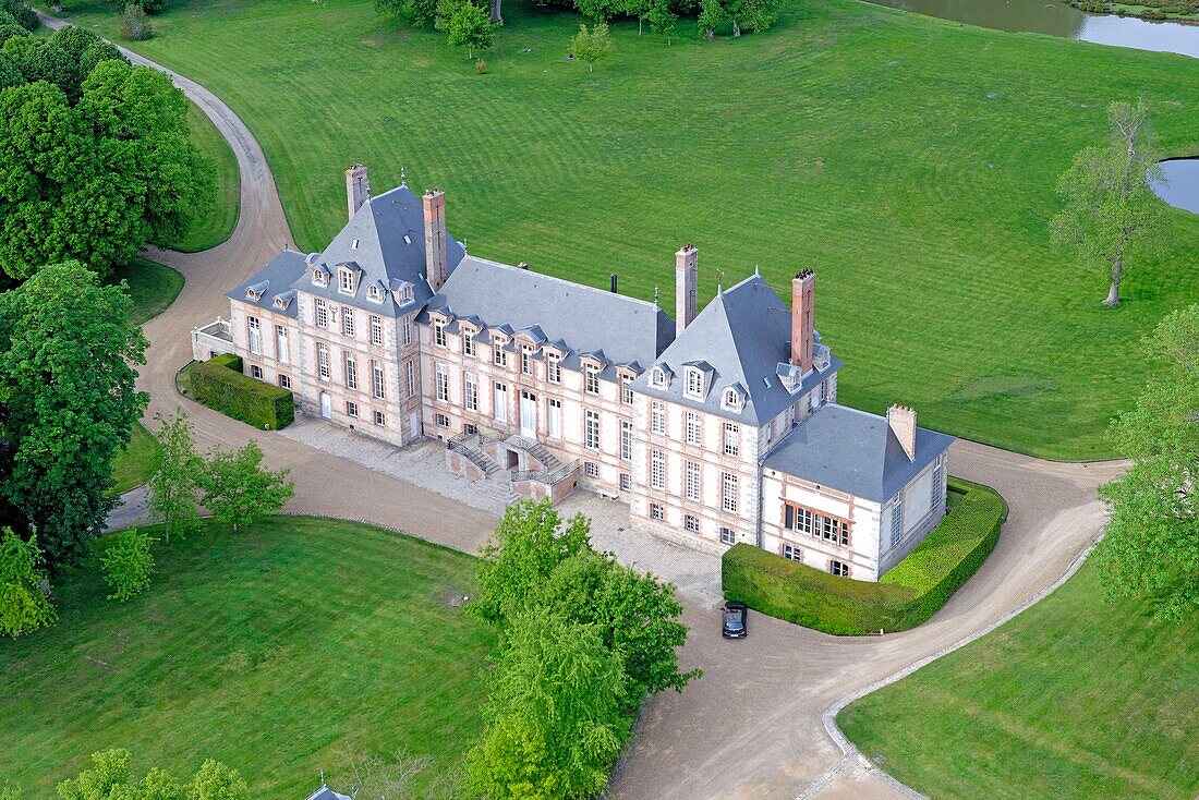 France,Essonne,Saint Cyr sous Dourdan,Castle of Bandeville (aerial view)