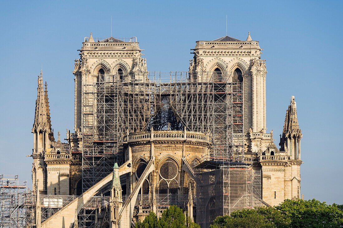 Frankreich,Paris,Kathedrale Notre Dame de Paris,zwei Tage nach dem Brand,17.April 2019