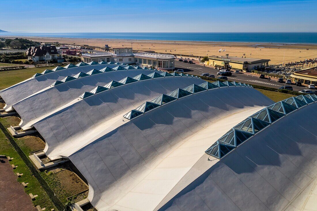 France,Calvados,Pays d'Auge,Deauville,Olympic swimming pool by architect Roger Taillibert