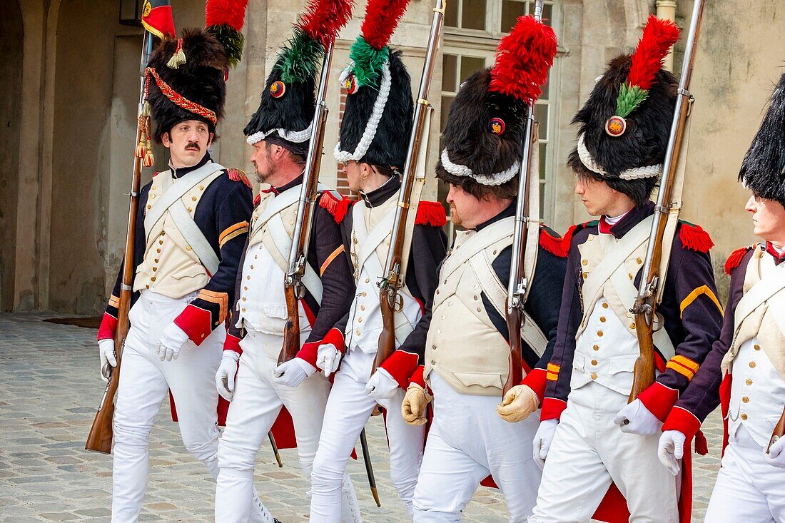 France,Seine et Marne,castle of Fontainebleau,historical reconstruction of the stay of Napoleon 1st and Josephine in 1809